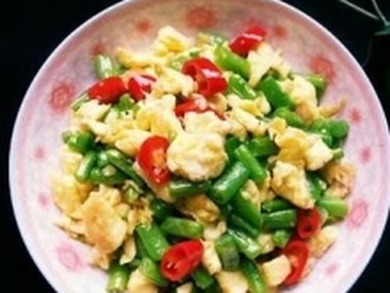 四季豆炒鸡蛋