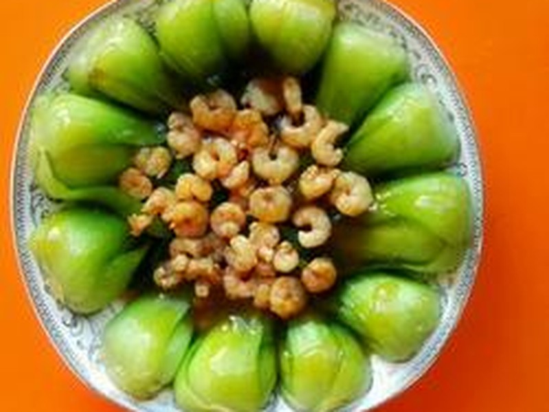 虾仁扒油菜