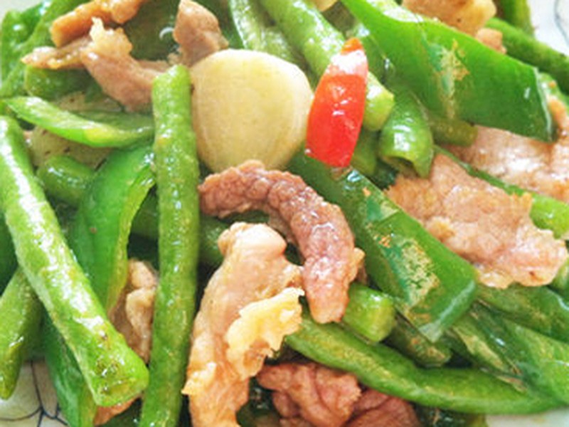 豇豆炒肉片